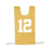 12 JUNIOR Polycotton Pinnies, Numbered, Yellow