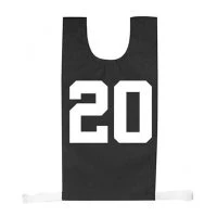 20 JUNIOR Polycotton Pinnies, Numbered, Black