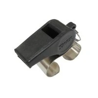 Large Whistle, Black Plastic With Finger Grip